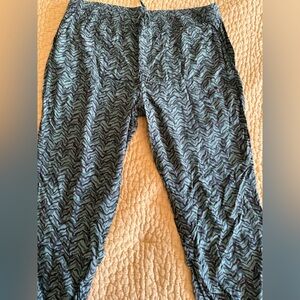 Faded Glory Green and Purple Patterned Pants